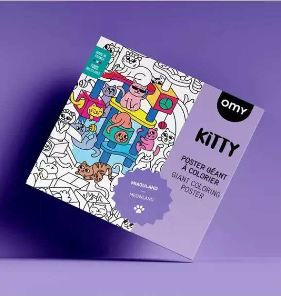Janie and Jack Art Supplies|Playroom-Giant Coloring Poster Kitty purple