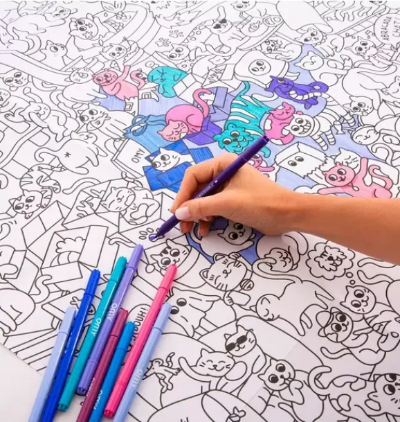 Janie and Jack Art Supplies|Playroom-Giant Coloring Poster Kitty purple