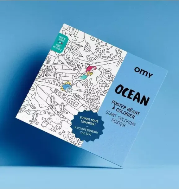 Janie and Jack Art Supplies|Playroom-Giant Coloring Poster Ocean blue