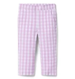 Janie and Jack Pants|Matching Sets-Gingham Canvas Pant alpine purple gingham