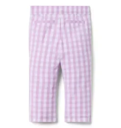 Janie and Jack Pants|Matching Sets-Gingham Canvas Pant alpine purple gingham