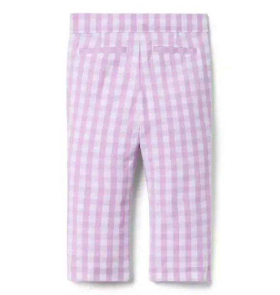 Janie and Jack Pants|Matching Sets-Gingham Canvas Pant alpine purple gingham