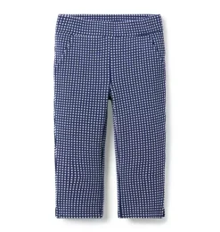 Janie and Jack Pants|Matching Sets-Gingham Jacquard Pant deep sapphire gingham