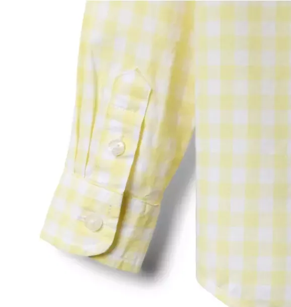 Janie and Jack Shirts|Suiting-Gingham Poplin Shirt yellow moon gingham