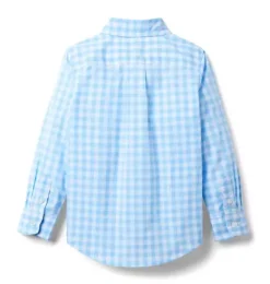 Janie and Jack Suiting|Shirts-Gingham Poplin Shirt breezy blue gingham