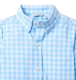 Janie and Jack Suiting|Shirts-Gingham Poplin Shirt breezy blue gingham