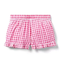 Janie and Jack Skirts & Shorts-Gingham Ruffle Short pink melon gingham