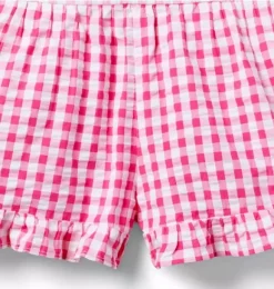 Janie and Jack Skirts & Shorts-Gingham Ruffle Short pink melon gingham