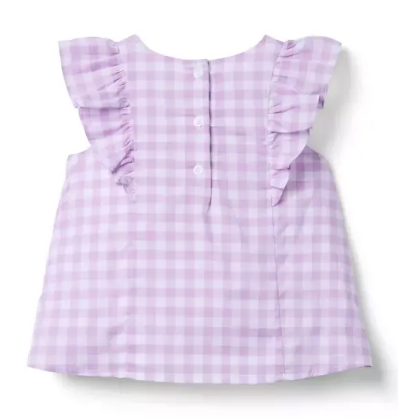 Janie and Jack Matching Sets|Sleeveless Tops-Gingham Ruffle Top alpine purple gingham