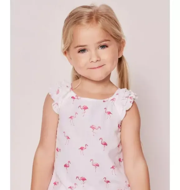 Janie and Jack Kids Pajamas|Petite Plume-Girl's Twill Amelie Short Pajama Set in flamingos