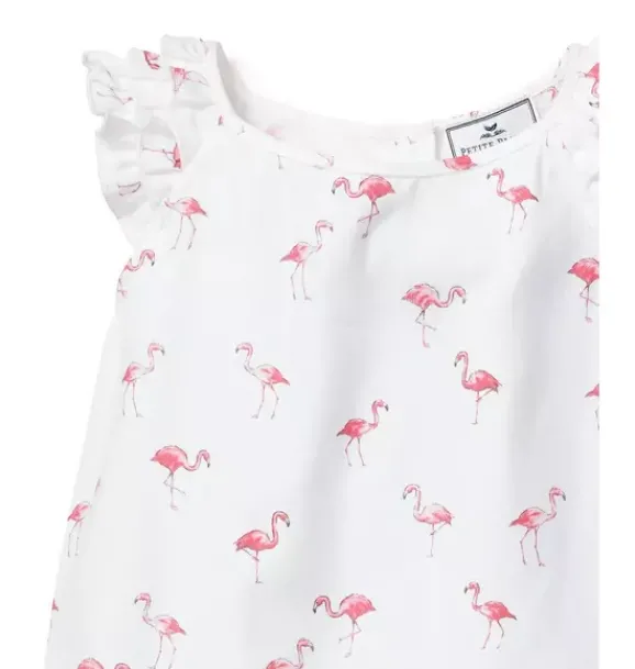 Janie and Jack Kids Pajamas|Petite Plume-Girl's Twill Amelie Short Pajama Set in flamingos