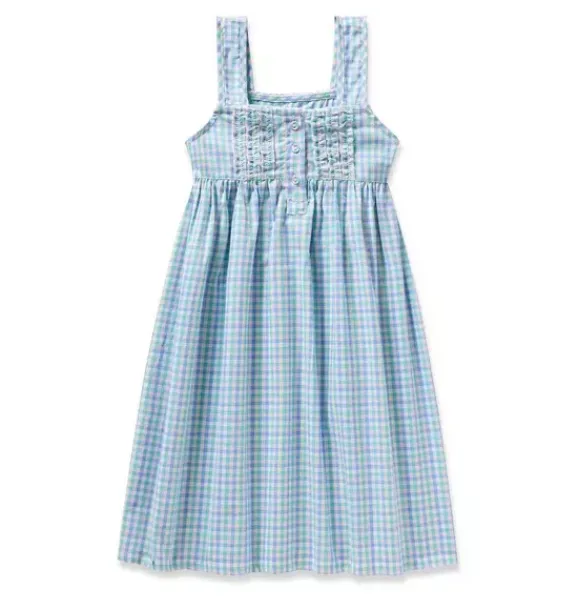 Janie and Jack Kids Pajamas|Petite Plume-Girl's Twill Charlotte Nightgown in spring gingham