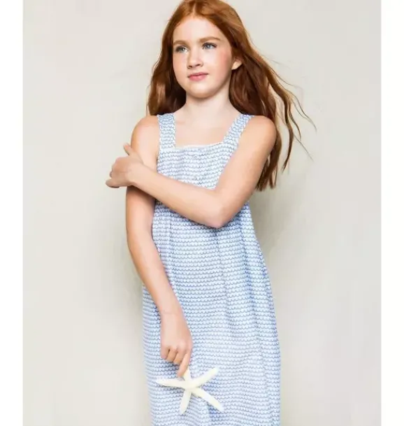 Janie and Jack Kids Pajamas|Petite Plume-Girl's Twill Charlotte Nightgown in la mer