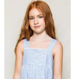Janie and Jack Kids Pajamas|Petite Plume-Girl's Twill Charlotte Nightgown in la mer