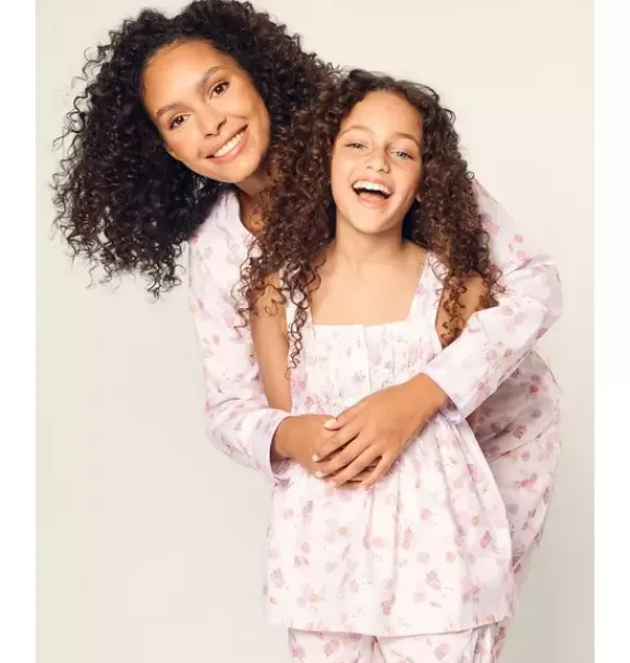 Janie and Jack Petite Plume|Kids Pajamas-Girl's Twill Charlotte Short Pajama Set in seashell splendor