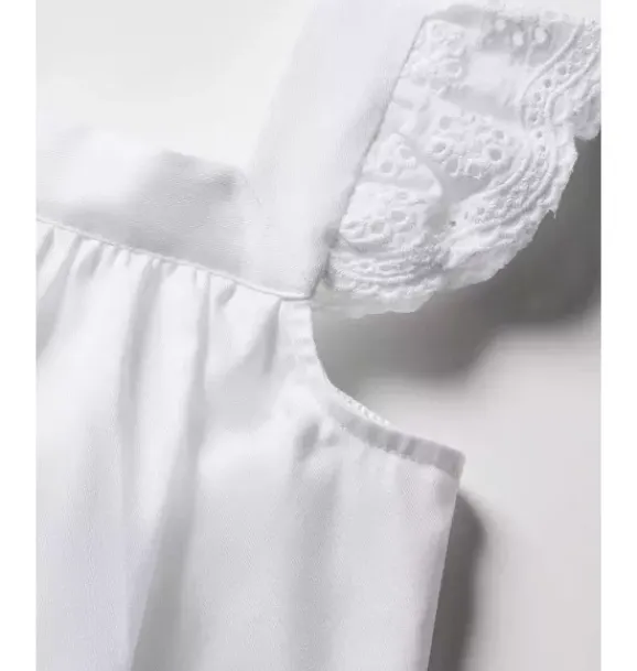 Janie and Jack Kids Pajamas|Petite Plume-Girl's Twill Clara Short Set in white