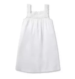 Janie and Jack Kids Pajamas|Petite Plume-Girl's Twill Esme Nightgown in white