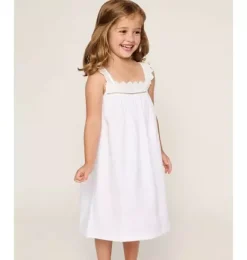 Janie and Jack Kids Pajamas|Petite Plume-Girl's Twill Esme Nightgown in white