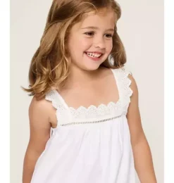 Janie and Jack Kids Pajamas|Petite Plume-Girl's Twill Esme Nightgown in white