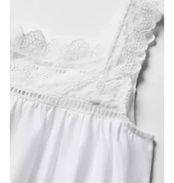 Janie and Jack Kids Pajamas|Petite Plume-Girl's Twill Esme Nightgown in white