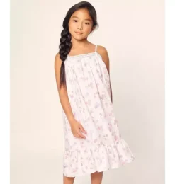 Janie and Jack Petite Plume|Kids Pajamas-Girl's Twill Lily Nightgown in seashell splendor