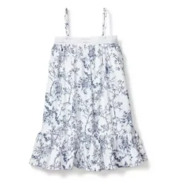 Janie and Jack Kids Pajamas|Petite Plume-Girl's Twill Lily Nightgown in blue timeless toile