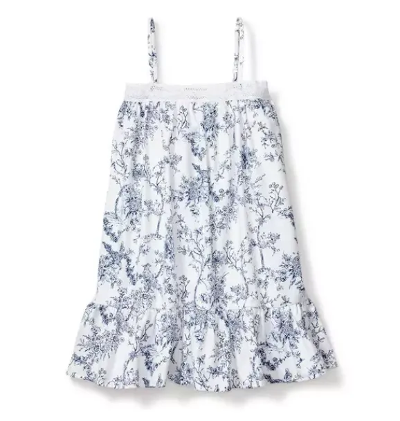 Janie and Jack Kids Pajamas|Petite Plume-Girl's Twill Lily Nightgown in blue timeless toile