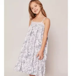 Janie and Jack Kids Pajamas|Petite Plume-Girl's Twill Lily Nightgown in blue timeless toile