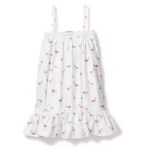 Janie and Jack Kids Pajamas|Petite Plume-Girl's Twill Lily Nightgown in flamingos