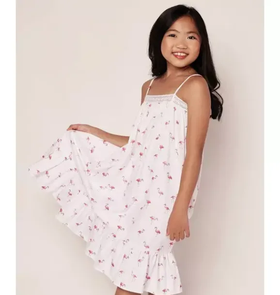 Janie and Jack Kids Pajamas|Petite Plume-Girl's Twill Lily Nightgown in flamingos