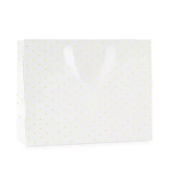 Janie and Jack Party Supplies-Large Gift Bag gold swiss dot