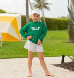 Janie and Jack Kids Clothing-Golf Crewneck Sweatshirt green