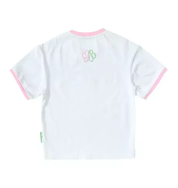 Janie and Jack Kids Clothing-Golf Crewneck T-Shirt, Pink white/pink