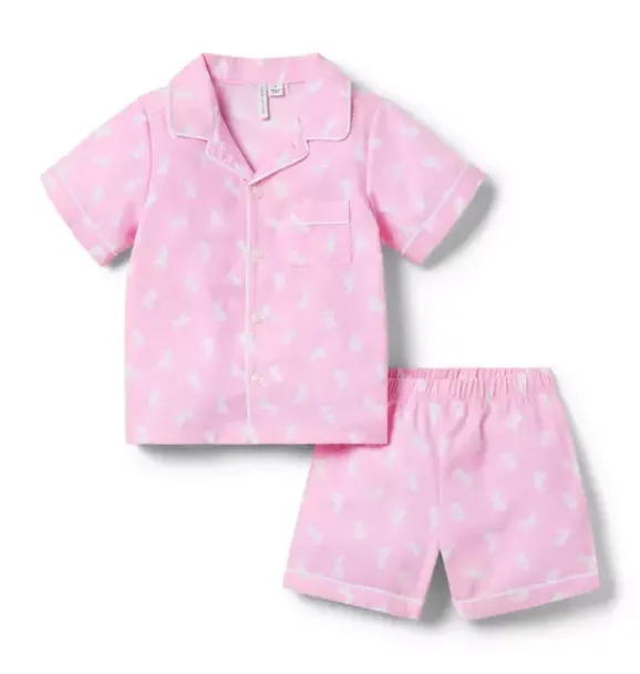 Janie and Jack Pajama Sets|Pajamas-Good Night Classic Short Pajama In Bunny sweet pink bunny