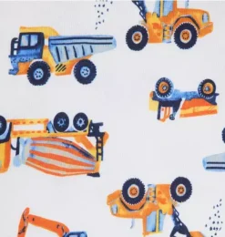 Janie and Jack Pajama Sets|Family Matching Pajamas-Good Night Pajama In Construction Trucks white construction truck