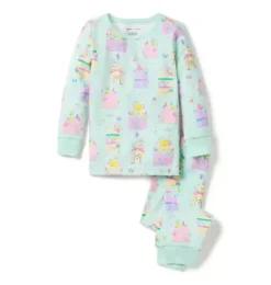 Janie and Jack Family Matching Pajamas|Pajamas-Good Night Pajama In Fairy Cakes light turquoise fairy cake