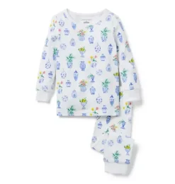 Janie and Jack Pajamas|Pajama Sets-Good Night Pajama In Flower Bouquet white flower bouquet