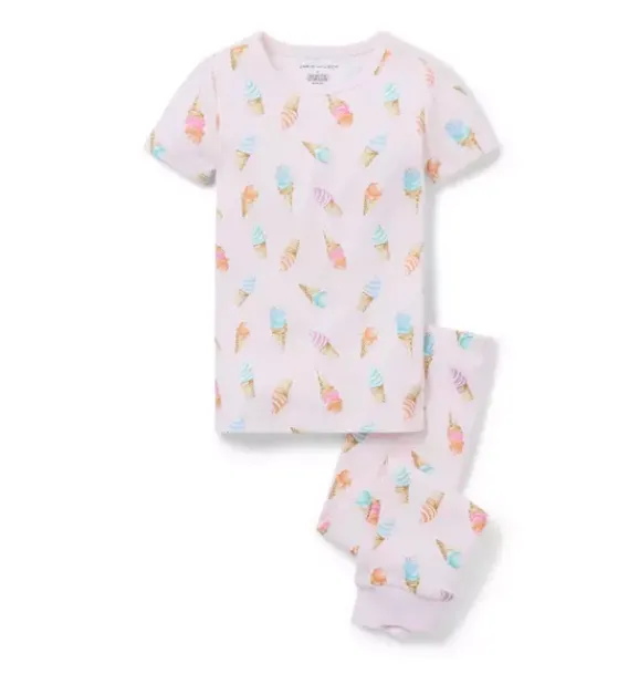 Janie and Jack Pajama Sets|Pajamas-Good Night Pajama In Ice Cream Cone pale pink ice cream cone