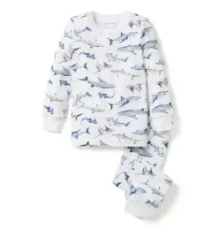 Janie and Jack Pajamas|Pajama Sets-Good Night Pajama In Shark Friends white shark friends