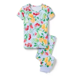Janie and Jack Pajama Sets|Pajamas-Good Night Pajama In Sweet Fruit Dreams periwinkle blue fruit