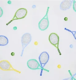 Janie and Jack Pajamas|Pajama Sets-Good Night Pajama In Tennis Racquet white tennis racquet