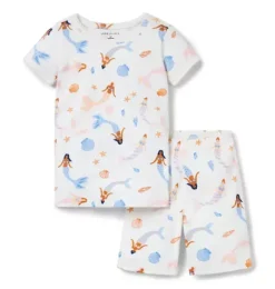 Janie and Jack Pajama Sets|Family Matching Pajamas-Good Night Short Pajama In Mermaid jet ivory mermaid