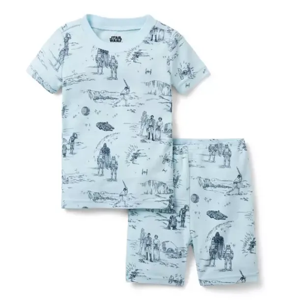 Janie and Jack Pajamas|Pajama Sets-Good Night Short Pajama In STAR WARS Toile soft blue star wars toile