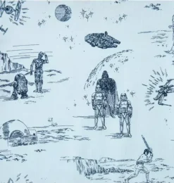 Janie and Jack Pajamas|Pajama Sets-Good Night Short Pajama In STAR WARS Toile soft blue star wars toile