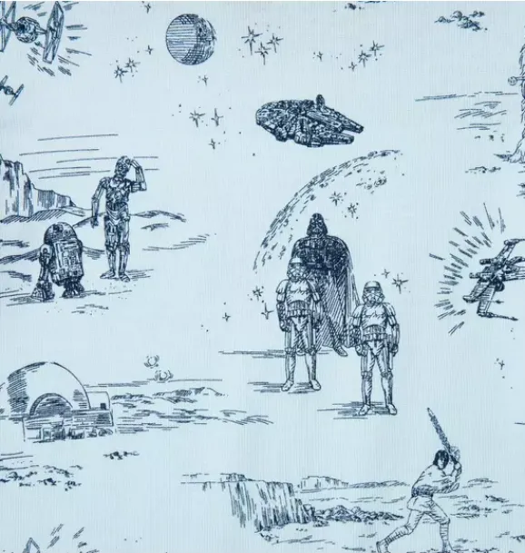 Janie and Jack Pajamas|Pajama Sets-Good Night Short Pajama In STAR WARS Toile soft blue star wars toile