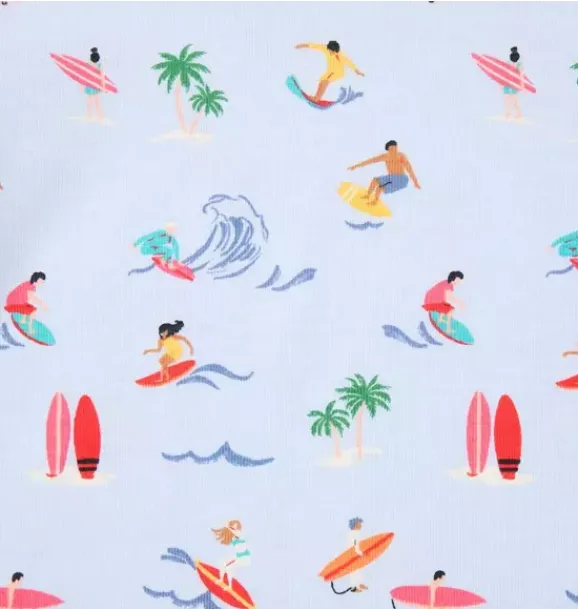 Janie and Jack Pajamas|Pajama Sets-Good Night Short Pajama In Surfer pale blue surfer