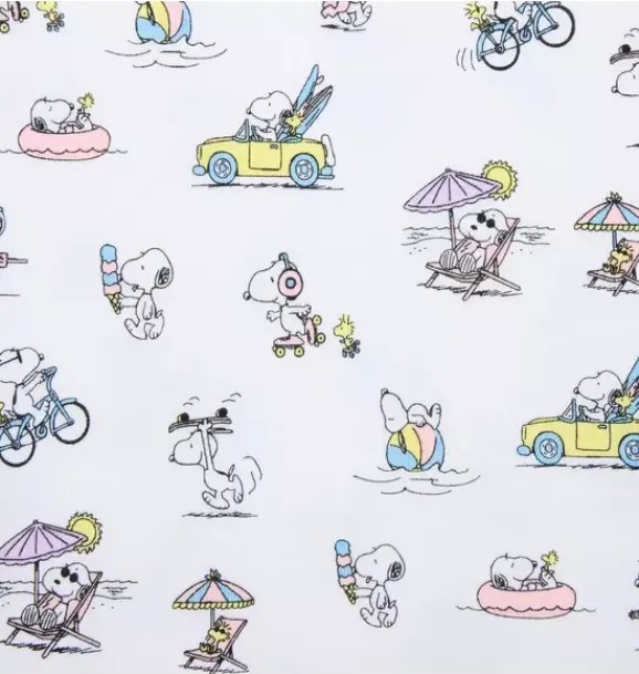 Janie and Jack Pajama Sets|Character Pajamas-Good Night Short Pajama In Peanuts Snoopy Vacation white snoopy vacation
