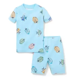 Janie and Jack Pajamas|Pajama Sets-Good Night Short Pajama In Tropical Fish sunny skies tropical fish