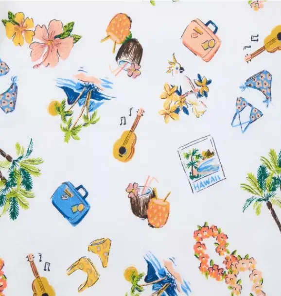 Janie and Jack Pajamas|Pajama Sets-Good Night Short Pajama In Tropical Vacation white tropical vacation