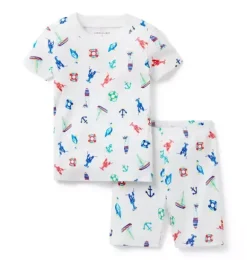Janie and Jack Pajama Sets|Pajamas-Good Night Short Pajama In Nautical Icon white nautical icon